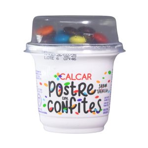 Postre vainilla con confites